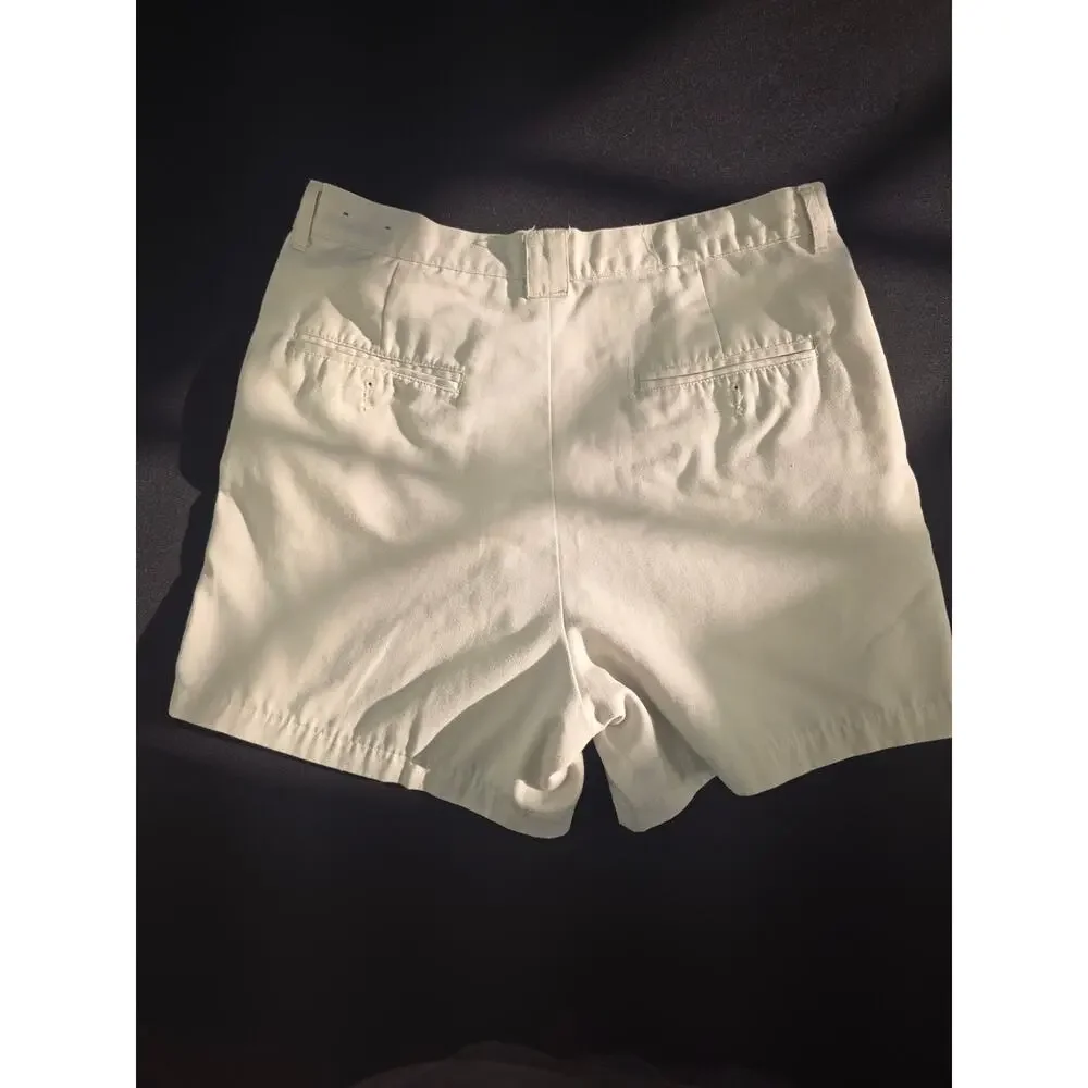 Puritan Men's Shorts Size 34 Beige Pleated Flat Front Casual Chino Pockets